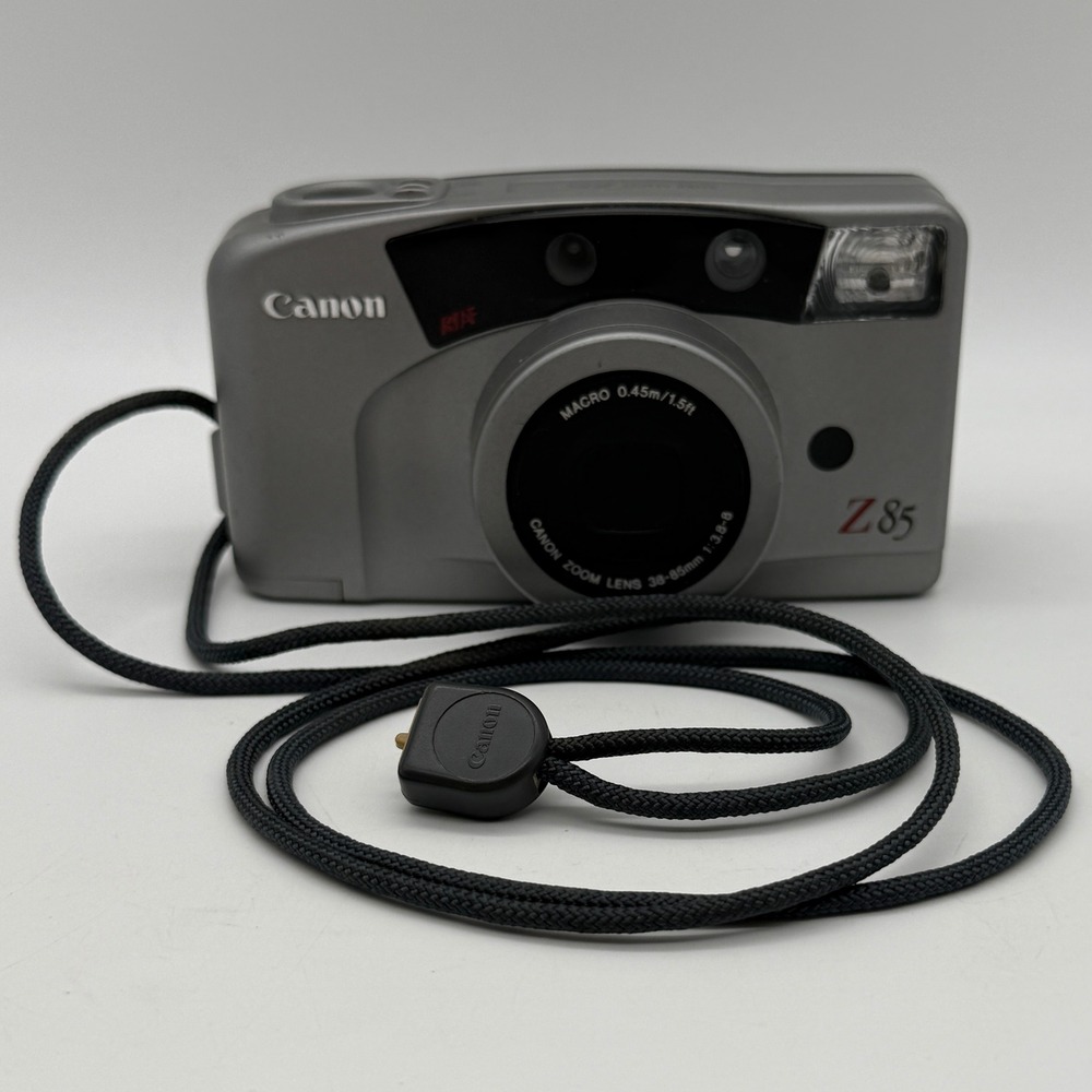 Canon Sure Shot Z85 35mm Film Camera Silver 38-85mm Zoom Macro Lens TESTED